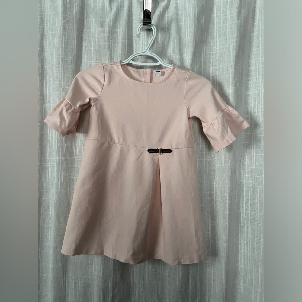 Janie and Jack Girls size 5 pink dress with leather accent- great condition